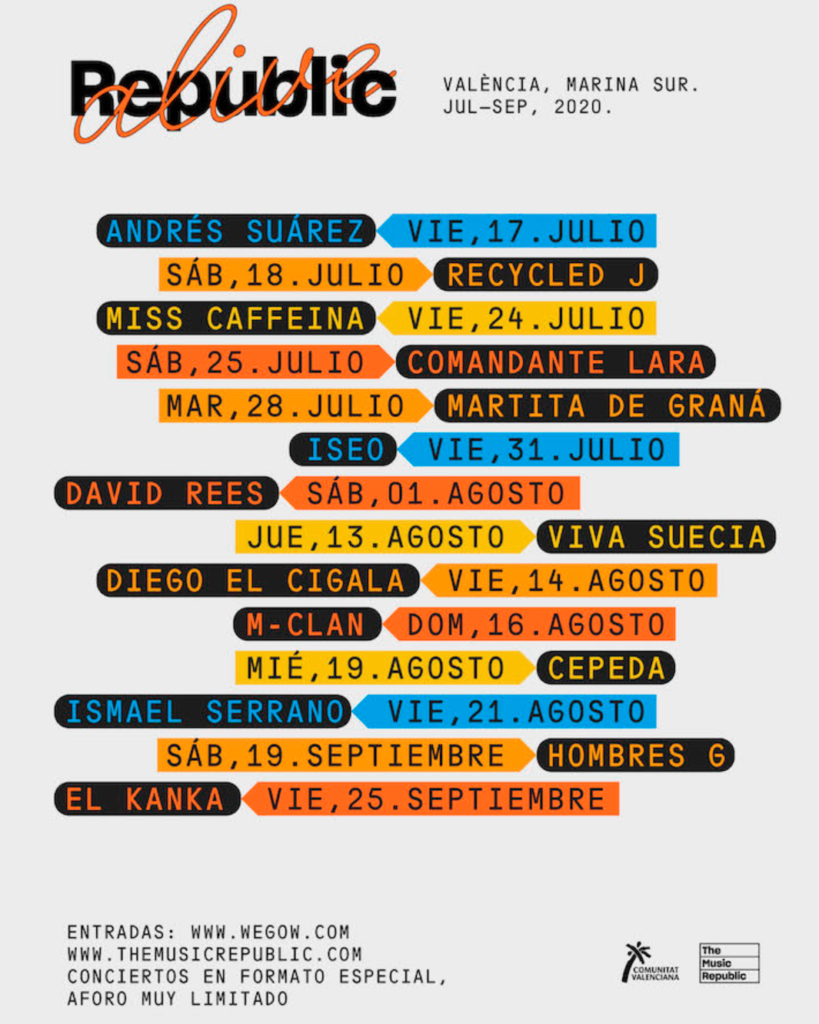 Cartel completo del Republic Alive Valencia. Fuente: Viva la Vida Festival.