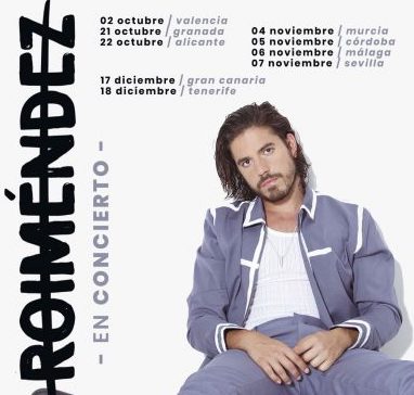 Cartel de los conciertos de la gira acústica de Roi Méndez. Fuente: @roimendez