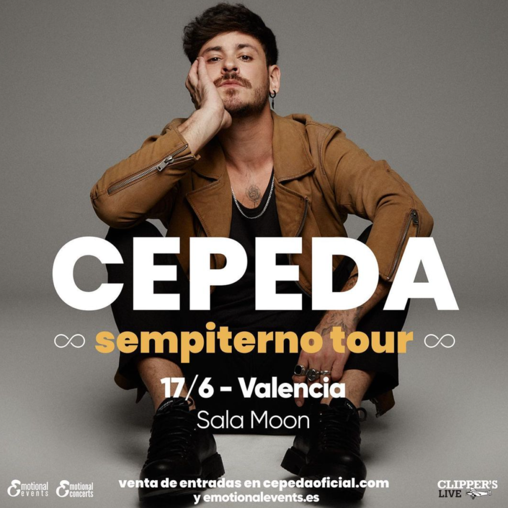 Cartel del concierto de Cepeda en Valencia de su "Sempiterno Tour".