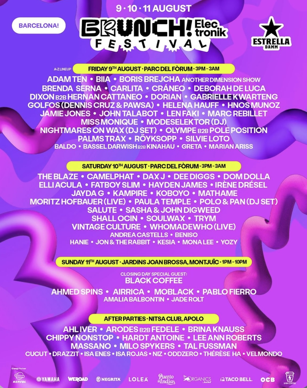 Cartel del Brunch Electronic Festival | Fuente: @brunchbcn (Instagram)