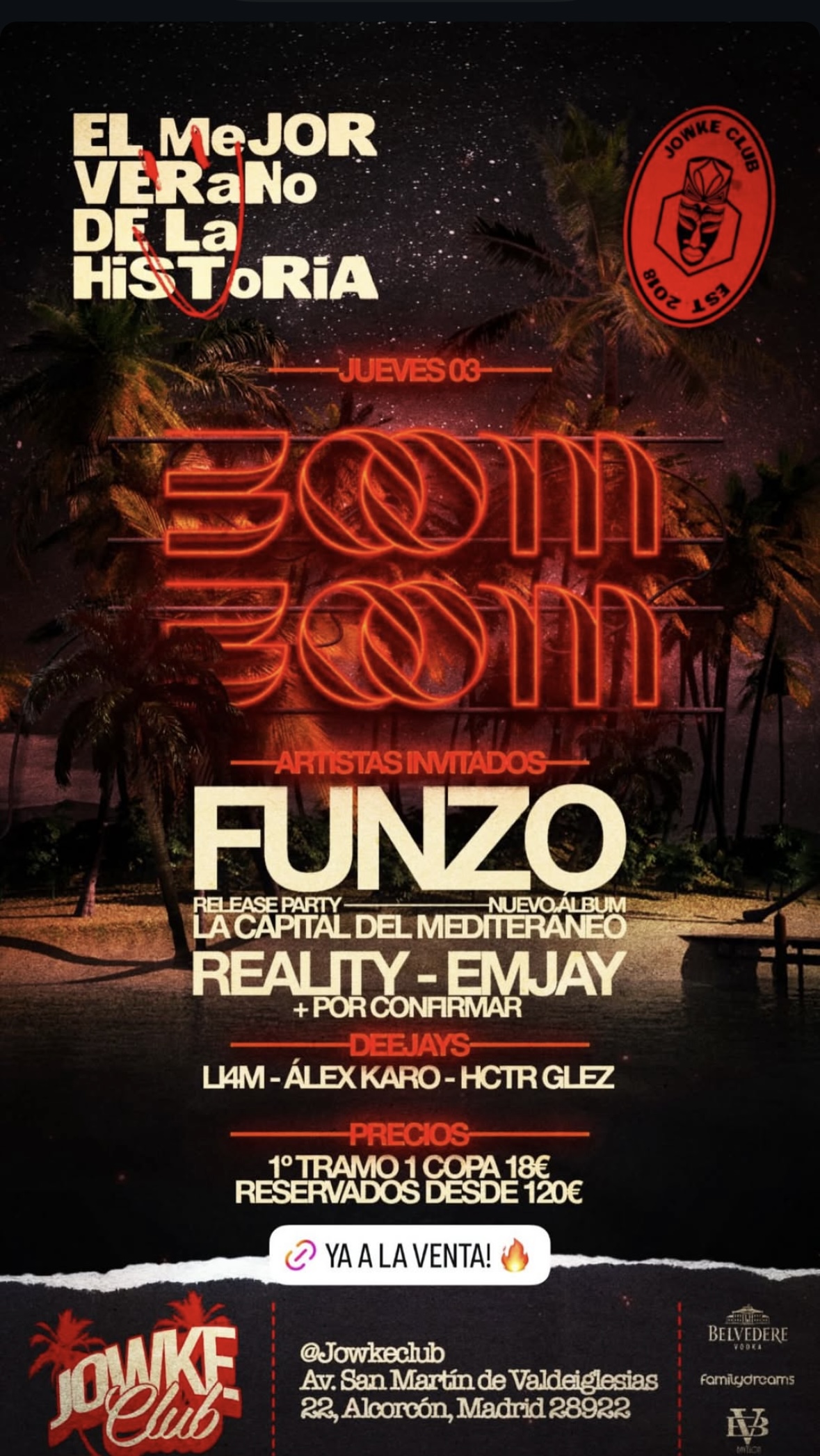 Cartel Promocional de la Fiesta Boom Boom / Fuente: La Santa Music